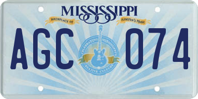 MS license plate AGC074