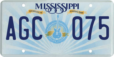 MS license plate AGC075