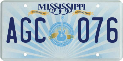 MS license plate AGC076