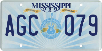 MS license plate AGC079