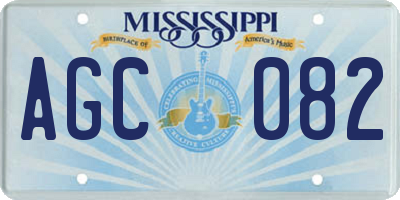 MS license plate AGC082