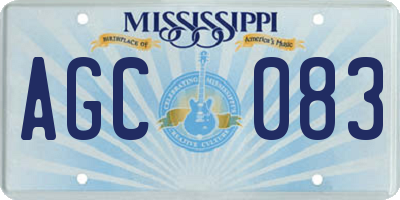 MS license plate AGC083