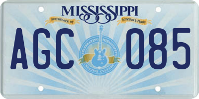 MS license plate AGC085