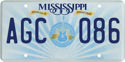 MS license plate AGC086