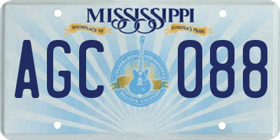 MS license plate AGC088