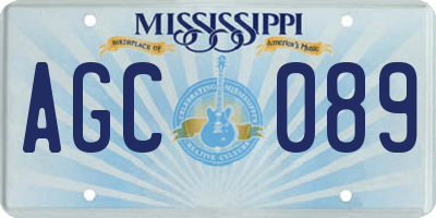 MS license plate AGC089