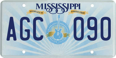 MS license plate AGC090