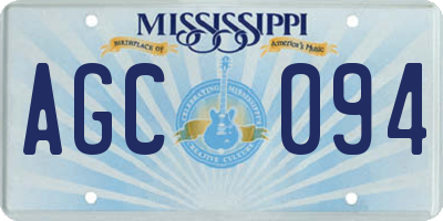 MS license plate AGC094