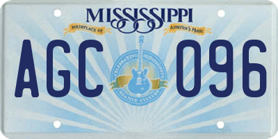 MS license plate AGC096