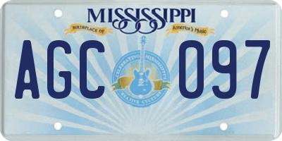 MS license plate AGC097