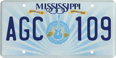 MS license plate AGC109