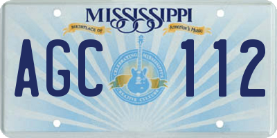 MS license plate AGC112