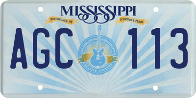 MS license plate AGC113