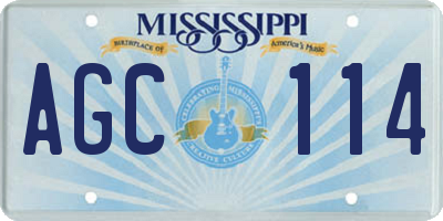 MS license plate AGC114