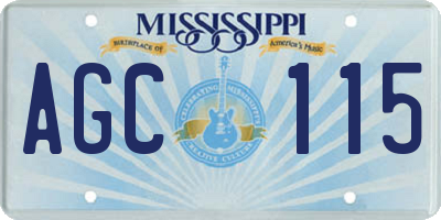 MS license plate AGC115