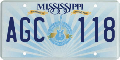 MS license plate AGC118
