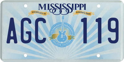 MS license plate AGC119