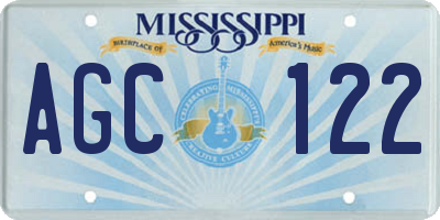 MS license plate AGC122