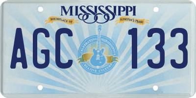 MS license plate AGC133