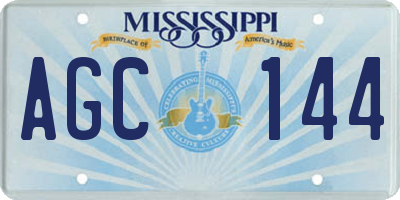 MS license plate AGC144