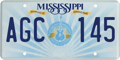 MS license plate AGC145