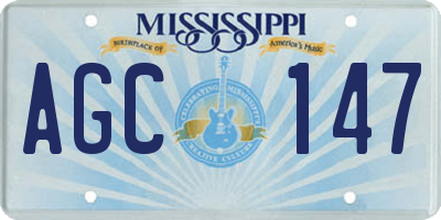 MS license plate AGC147