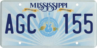 MS license plate AGC155