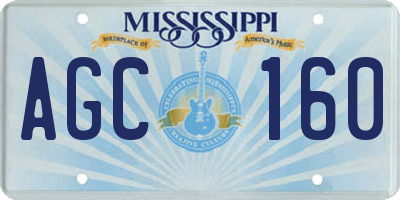 MS license plate AGC160