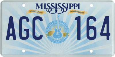 MS license plate AGC164
