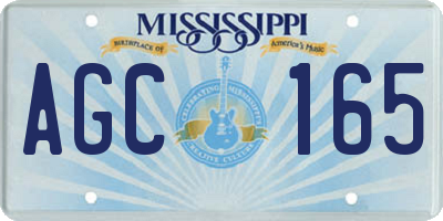 MS license plate AGC165