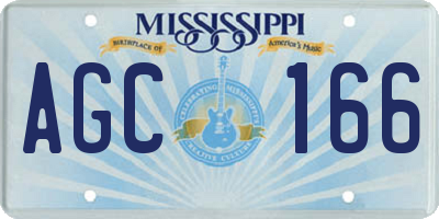 MS license plate AGC166