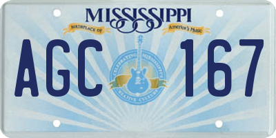 MS license plate AGC167