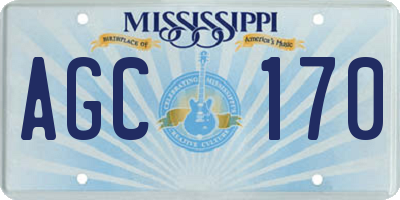 MS license plate AGC170