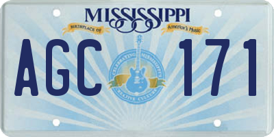 MS license plate AGC171