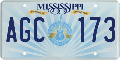 MS license plate AGC173