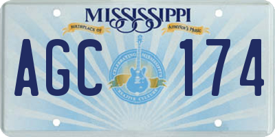 MS license plate AGC174
