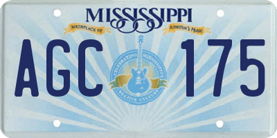 MS license plate AGC175