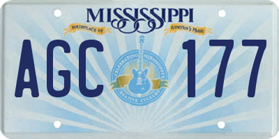 MS license plate AGC177