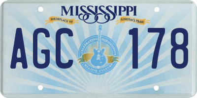 MS license plate AGC178