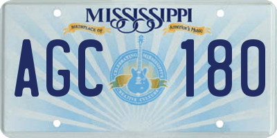 MS license plate AGC180