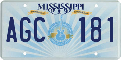 MS license plate AGC181