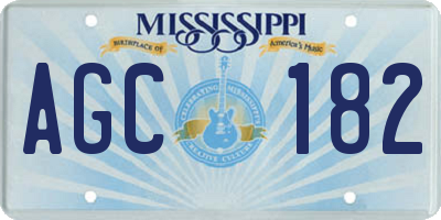 MS license plate AGC182