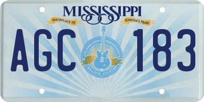 MS license plate AGC183