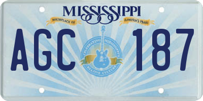 MS license plate AGC187