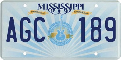 MS license plate AGC189