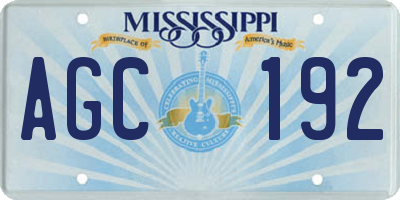 MS license plate AGC192