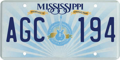 MS license plate AGC194