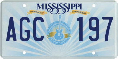 MS license plate AGC197