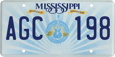 MS license plate AGC198