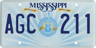 MS license plate AGC211